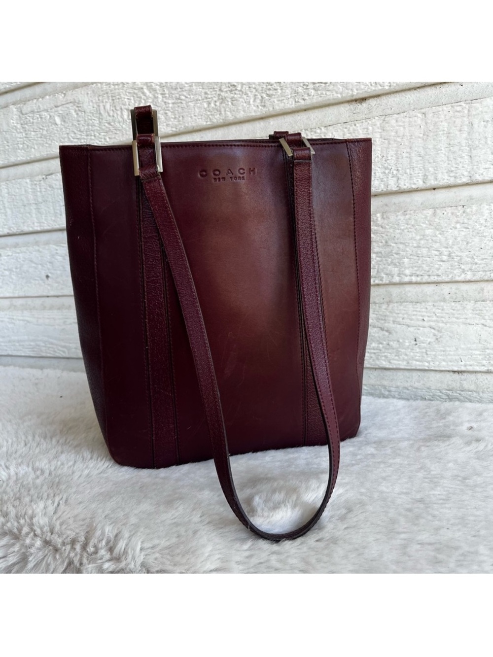 COACH Burgundy Y2K Magazine Tote Shoulder Bag 6706 Vintage - Picture 10 of 13
